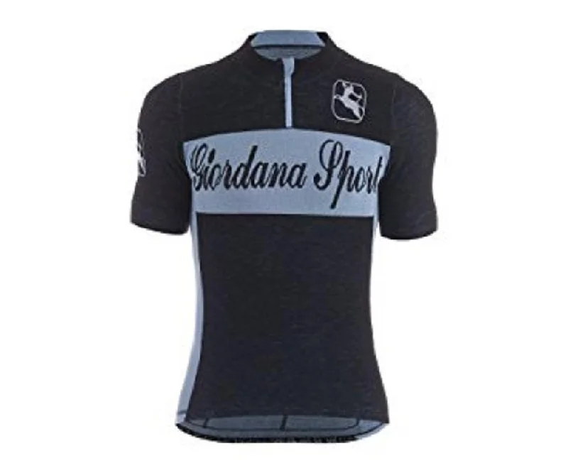 Giordana Sport Classic Performance Knitted Wool Short Jersey - Black-Blue Textured Jersey Blouse