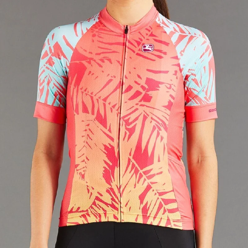 Giordana Women's Tenax Pro Moda Portofino Cycling Jersey - Coral-Mint Boat Neck Jersey Shirt Giordana Women's Tenax Pro Moda Portofino Cycling Jersey - Coral-Mint Boat Neck Jersey Shirt