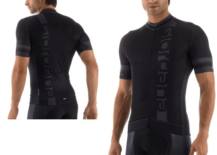 Giordana Trade FR-C vertical Short Sleeve Jersey Black Off Shoulder Jersey Top