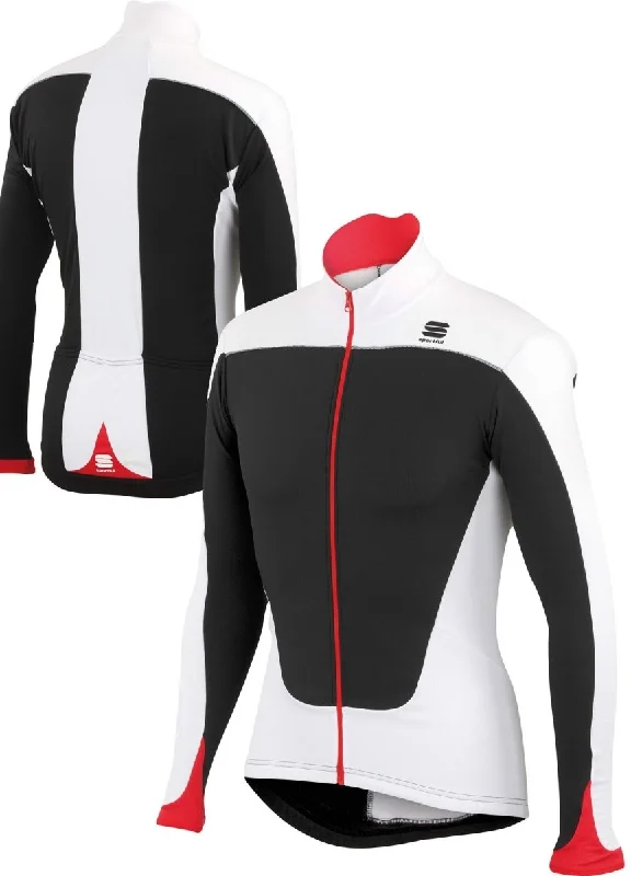Sportful Force Thermal Jersey  -  black-white-red V Neck Jersey Blouse