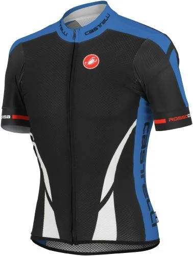 Castelli Climber's Jersey Full Zip Black White Drive Blue Long Sleeve Jersey Tee