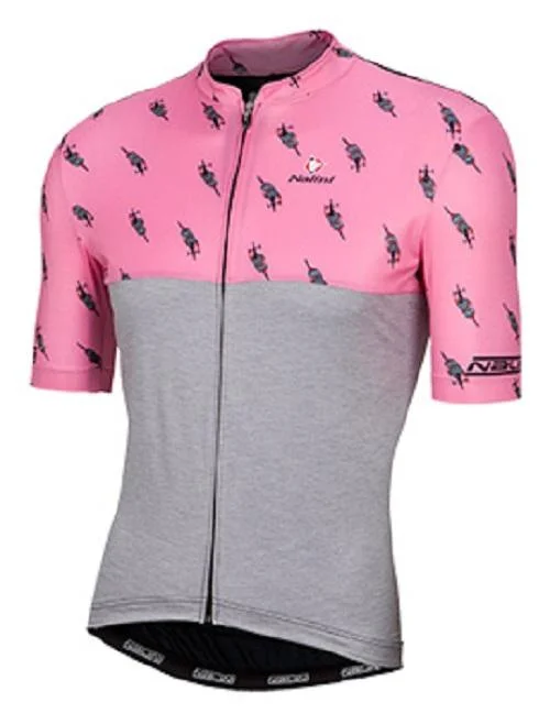 Nalini San Babila Short Sleeve Jersey - Pink-Grey Custom Jersey Tee
