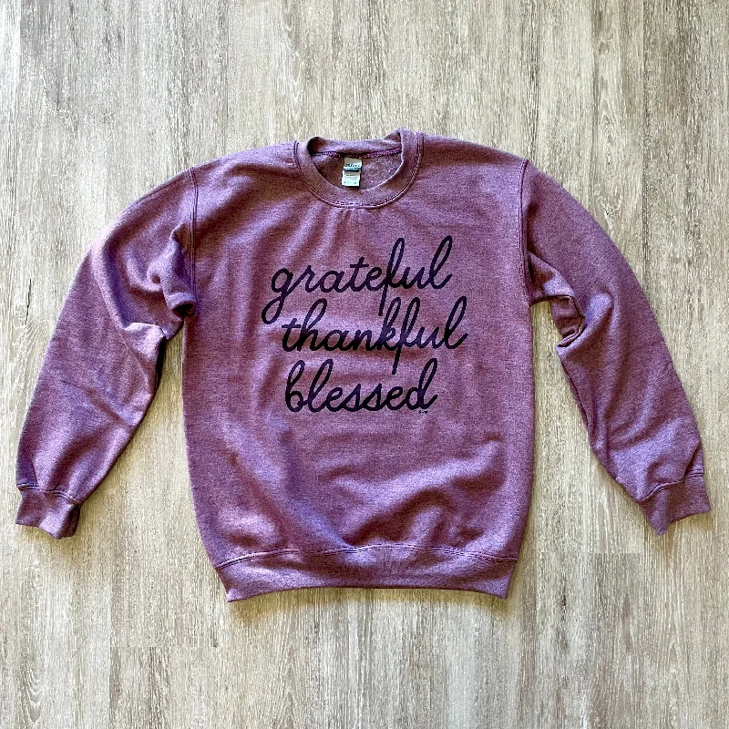Grateful Thankful Blessed - Cozy Sweatshirt Hoodie with Drop Shoulder Relaxed Streetwear Grateful Thankful Blessed - Cozy Sweatshirt Hoodie with Drop Shoulder Relaxed Streetwear