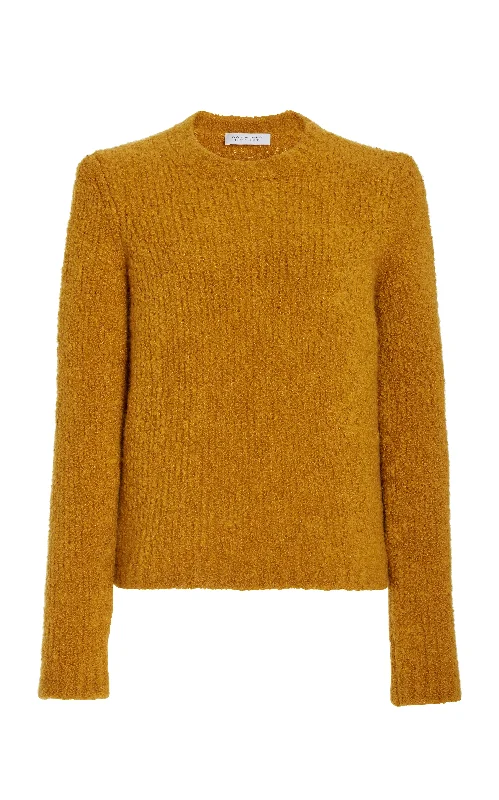 Philippe Knit Sweater in Saffron Cashmere Silk Boucle Iron Safe Non-Iron Wrinkle Free Philippe Knit Sweater in Saffron Cashmere Silk Boucle Iron Safe Non-Iron Wrinkle Free