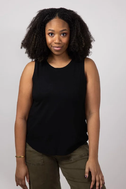 Thread & Supply Euclid Tank Top for Women in Black | T1562RSTS-BLACK striped tank top Thread & Supply Euclid Tank Top for Women in Black | T1562RSTS-BLACK striped tank top