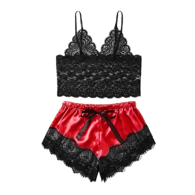Maxbell Women Sexy Lace Vest Crop Tops Panty Lingerie Sleepwear Red XXXL Layered Multi-layer Single Layer Maxbell Women Sexy Lace Vest Crop Tops Panty Lingerie Sleepwear Red XXXL Layered Multi-layer Single Layer