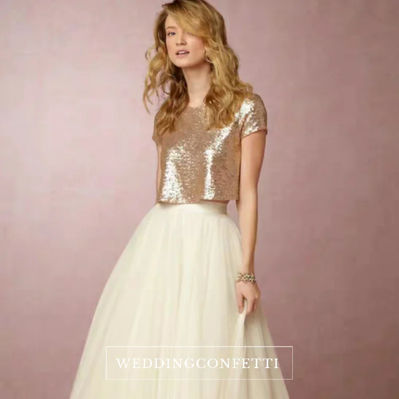 The Caia Wedding Bridal Separates Sequined Crop Top Maxi & Skirt (Customisable) Collared Crew Neck Turtle Neck The Caia Wedding Bridal Separates Sequined Crop Top Maxi & Skirt (Customisable) Collared Crew Neck Turtle Neck