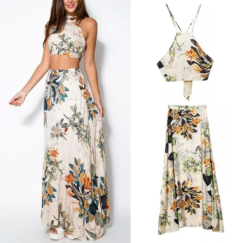 Women 2 Piece Set Crop Tops Bodycon+Long Maxi Skirt Party Floral Beach Dress Collared Crew Neck Turtle Neck Women 2 Piece Set Crop Tops Bodycon+Long Maxi Skirt Party Floral Beach Dress Collared Crew Neck Turtle Neck