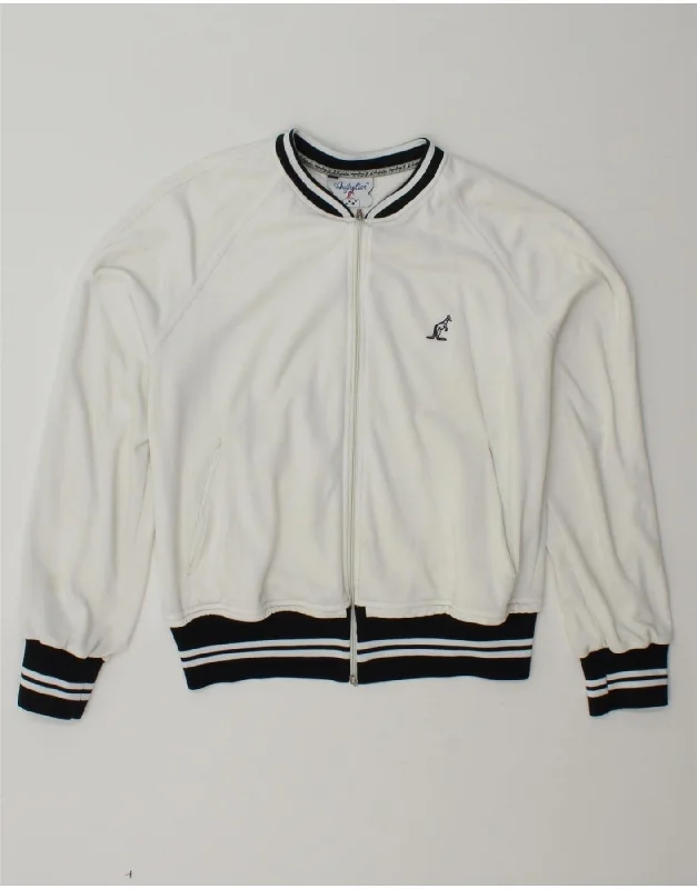 AUSTRALIAN L'ALPINA Womens Tracksuit Top Jacket UK 14 Large White Wool Jacket Cashmere Jacket Tweed Jacket