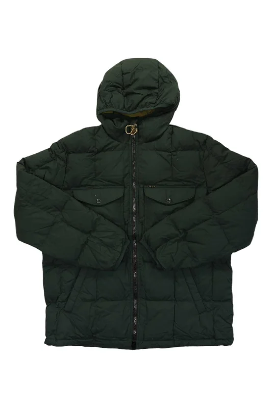 Filson Mens Pateros Down Jacket Snapped Jacket Toggled Jacket Drawstring Jacket