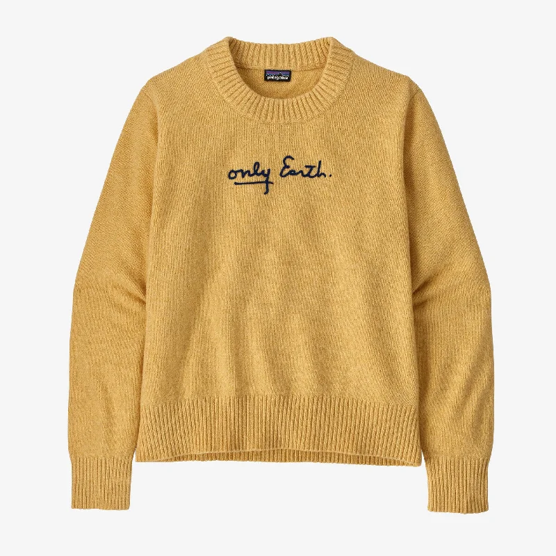 Patagonia Women's Recycled Wool-Blend Crewneck Sweater - Beeswax Tan Chenille Brocade Lace Patagonia Women's Recycled Wool-Blend Crewneck Sweater - Beeswax Tan Chenille Brocade Lace