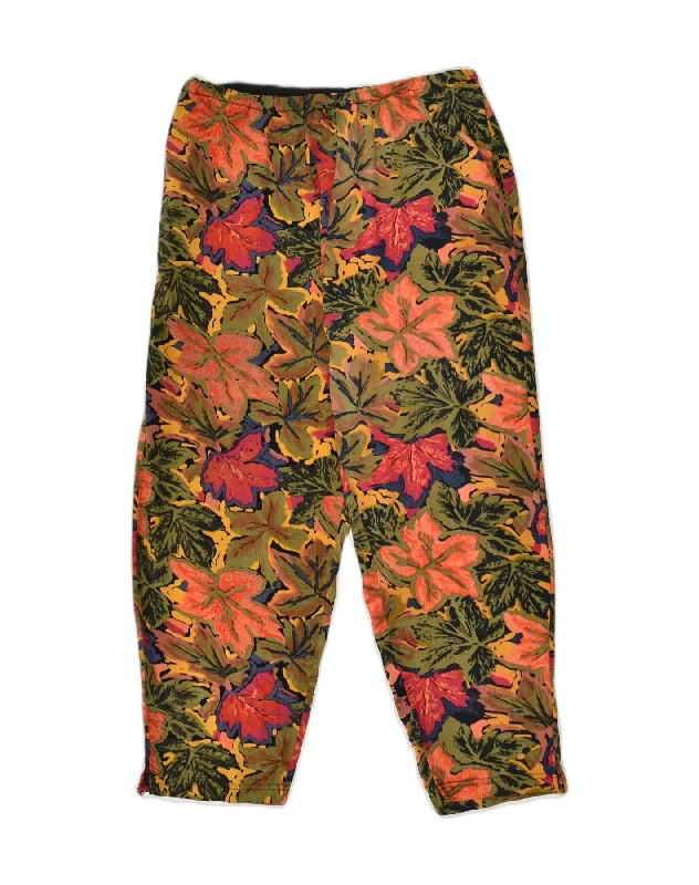 VINTAGE Womens Straight Casual Trousers W28 L23 Multicoloured Floral Trousers versatile all-occasion VINTAGE Womens Straight Casual Trousers W28 L23 Multicoloured Floral Trousers versatile all-occasion
