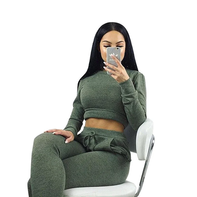 Women Two Piece Outfits Pants Set Rompers Jumpsuit Long Pants 2 Piece Set army green o neck Crop Tops Bodycon Palysuit gray Striped Floral Plaid Women Two Piece Outfits Pants Set Rompers Jumpsuit Long Pants 2 Piece Set army green o neck Crop Tops Bodycon Palysuit gray Striped Floral Plaid
