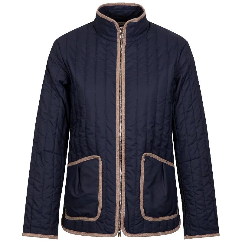 Womens Pippin Quilted Travel Jacket Navy - AW24 Nylon Jacket Polyester Jacket Spandex Jacket