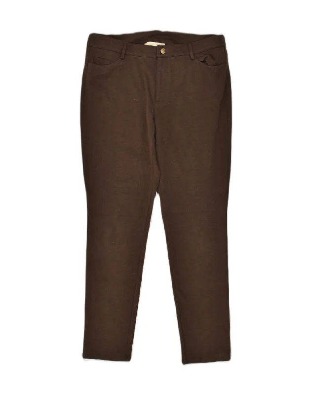 MICHAEL KORS Womens Slim Casual Trousers UK 8 Small W30 L28 Brown Trousers chic elegant MICHAEL KORS Womens Slim Casual Trousers UK 8 Small W30 L28 Brown Trousers chic elegant