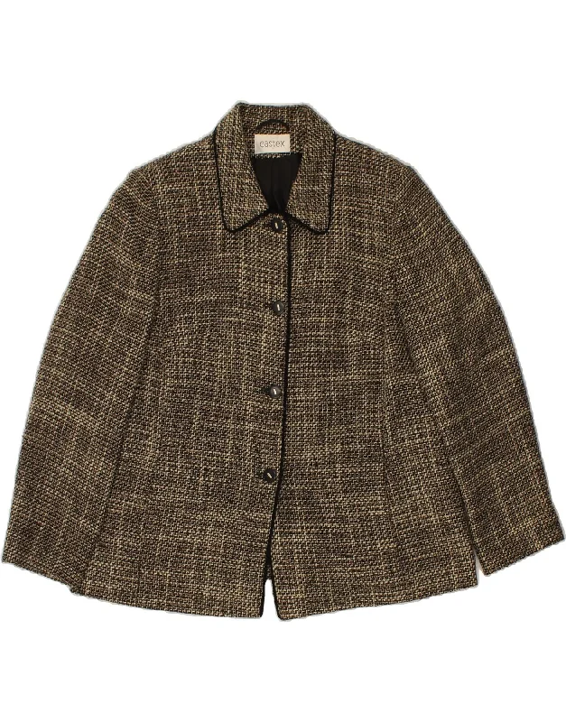 EASTEX Womens 4 Button Blazer Jacket UK 18 XL Brown Flecked Wool One-Shoulder Jacket Off-the-Shoulder Jacket Asymmetrical Jacket EASTEX Womens 4 Button Blazer Jacket UK 18 XL Brown Flecked Wool One-Shoulder Jacket Off-the-Shoulder Jacket Asymmetrical Jacket