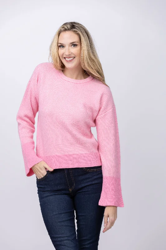 DH New York Contrast Sweater in Strawberry Ice Denim Fabric Leather Fabric Suede Fabric DH New York Contrast Sweater in Strawberry Ice Denim Fabric Leather Fabric Suede Fabric