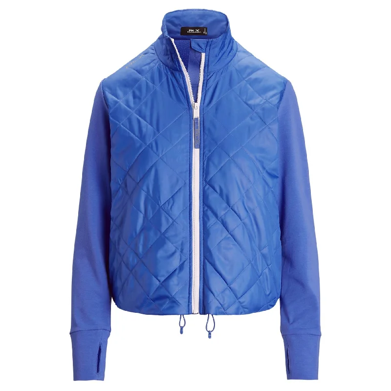Womens RLX Quilted Full Zip Jacket Resort Blue - AW24 Cardigan Sweater Pullover