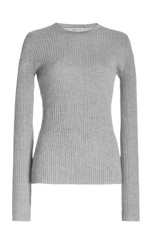 Browning Knit Sweater in Heather Grey Cashmere Silk Graphic Sweater Embroidered Appliqued Browning Knit Sweater in Heather Grey Cashmere Silk Graphic Sweater Embroidered Appliqued