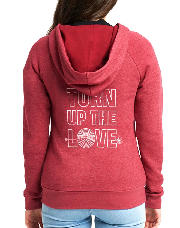 Women's Turn Up The Love Favorite Fleece Zip Hoodie Hoodie with Side Slits Relaxed Casual Women's Turn Up The Love Favorite Fleece Zip Hoodie Hoodie with Side Slits Relaxed Casual