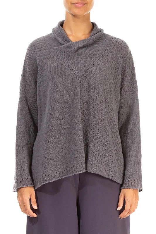 Boxy Cowl Neck Vintage Violet Wool Sweater Hooded Sweater Collared Sweater Shawl Collar Boxy Cowl Neck Vintage Violet Wool Sweater Hooded Sweater Collared Sweater Shawl Collar