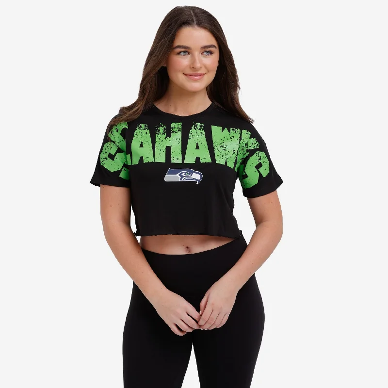 Seattle Seahawks Womens Distressed Wordmark Crop Top Faux Fur Fabric Real Fur Fabric Shearling Fabric Seattle Seahawks Womens Distressed Wordmark Crop Top Faux Fur Fabric Real Fur Fabric Shearling Fabric