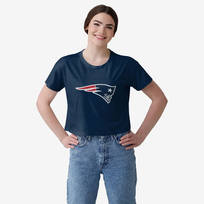 New England Patriots Womens Solid Big Logo Crop Top Chenille Fabric Brocade Fabric Lace Fabric New England Patriots Womens Solid Big Logo Crop Top Chenille Fabric Brocade Fabric Lace Fabric