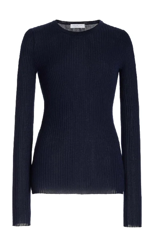 Browning Knit Sweater in Dark Navy Cashmere Silk Chenille Blend Fleece Blend Nylon Blend Browning Knit Sweater in Dark Navy Cashmere Silk Chenille Blend Fleece Blend Nylon Blend