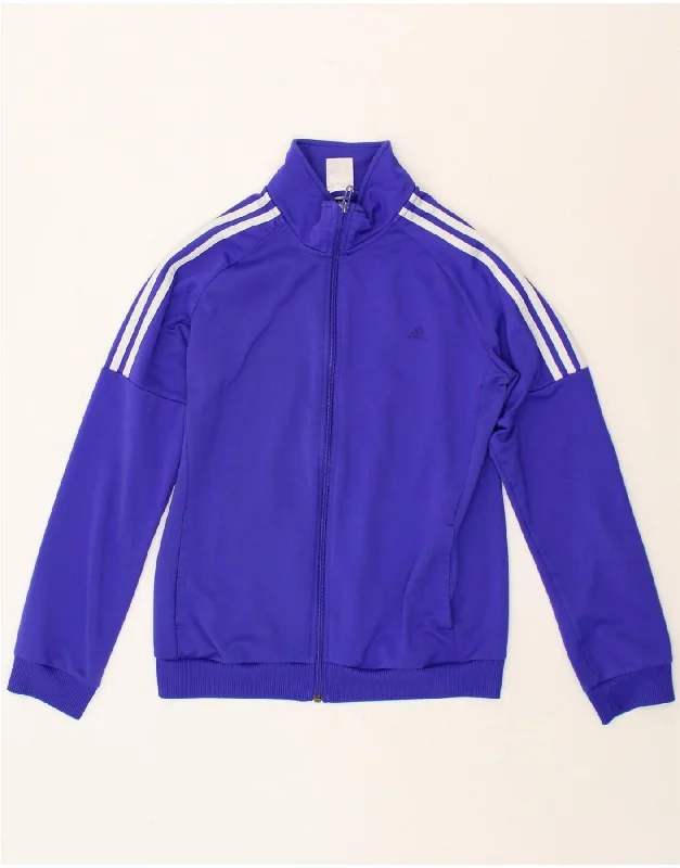ADIDAS Womens Tracksuit Top Jacket UK 12-14 Medium Purple Polyester Bomber Jacket Anorak Windbreaker