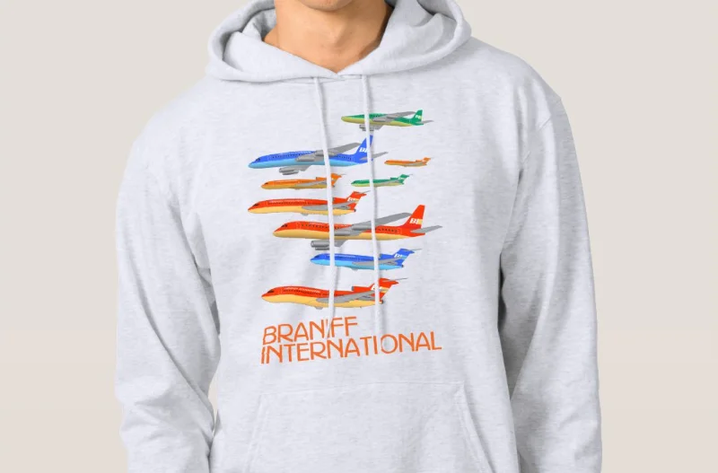 Hoodie Sweatshirt Braniff Boeing 727 and McDonnell Douglas DC-8 Two Tone Fleet Hoodie with Lace Feminine Delicate Hoodie Sweatshirt Braniff Boeing 727 and McDonnell Douglas DC-8 Two Tone Fleet Hoodie with Lace Feminine Delicate