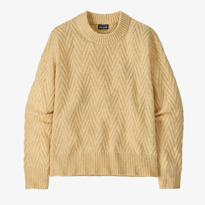 Patagonia Women's Recycled Wool-Blend Crewneck Sweater - Natural Mesh Sweater Canvas Denim Patagonia Women's Recycled Wool-Blend Crewneck Sweater - Natural Mesh Sweater Canvas Denim