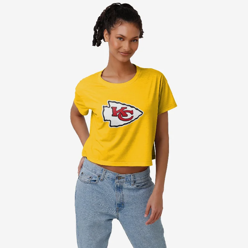 Kansas City Chiefs Womens Alternate Team Color Crop Top Iron Safe Non-Iron Wrinkle Free Kansas City Chiefs Womens Alternate Team Color Crop Top Iron Safe Non-Iron Wrinkle Free