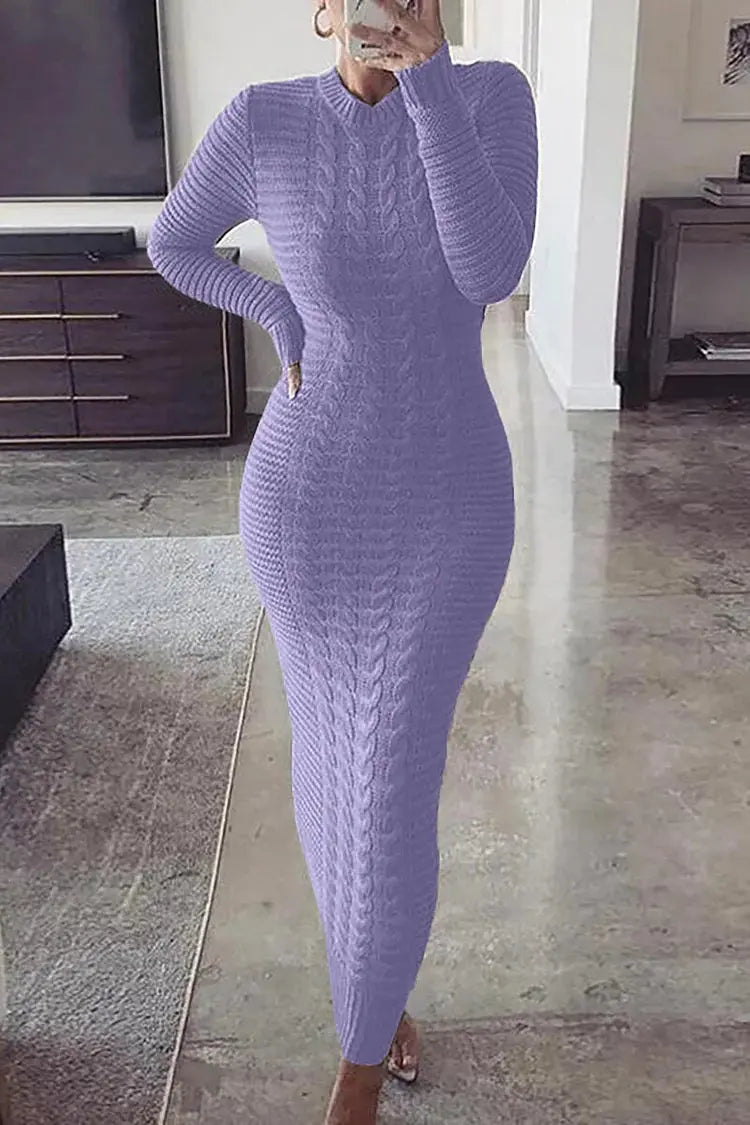 FZ Women's Knit Braided Pattern Long Sleeve Bodycon Sweater Maxi Dress Mesh Blend Leather Blend Suede Blend FZ Women's Knit Braided Pattern Long Sleeve Bodycon Sweater Maxi Dress Mesh Blend Leather Blend Suede Blend