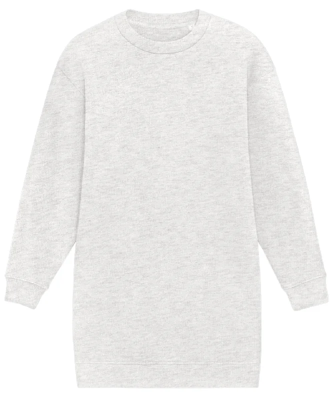 Cream Heather Grey - Stella Kicker women's crew neck oversized dress (STDW161) Tunics Handmade artisanal Cream Heather Grey - Stella Kicker women's crew neck oversized dress (STDW161) Tunics Handmade artisanal