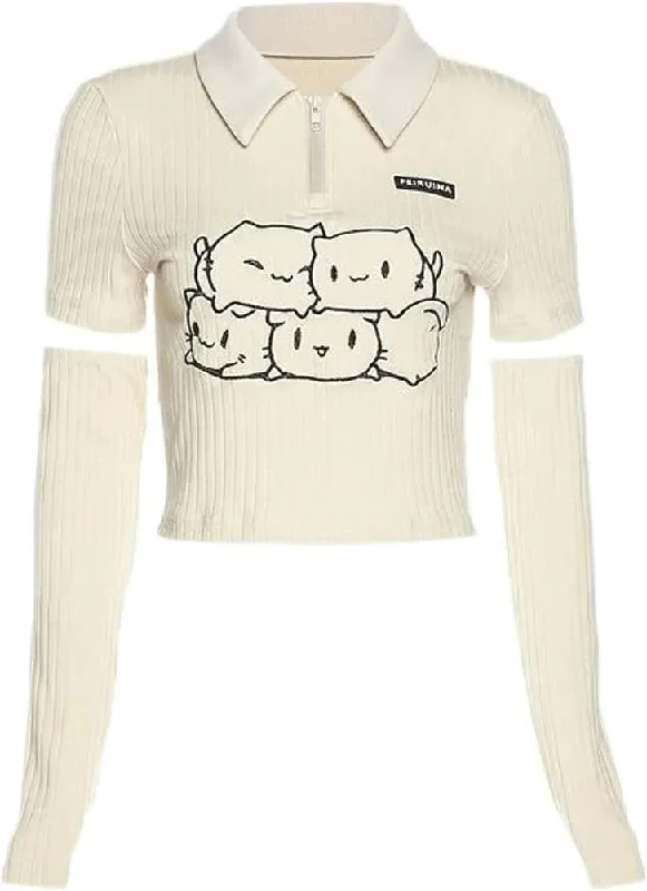 Women T-Shirt Y2k Crop Top Summer Sexy Short Sleeve Cartoon Print Tee Cropped Aesthetic Harajuku Vintage Korean Fashion Clothes S S4869477 Handmade Hand-knitted Hand-woven Women T-Shirt Y2k Crop Top Summer Sexy Short Sleeve Cartoon Print Tee Cropped Aesthetic Harajuku Vintage Korean Fashion Clothes S S4869477 Handmade Hand-knitted Hand-woven