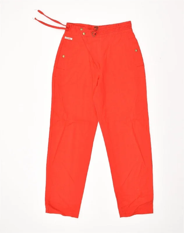 VINTAGE Womens Straight Casual Trousers W26 L28 Red Cotton Trousers fashionable chic VINTAGE Womens Straight Casual Trousers W26 L28 Red Cotton Trousers fashionable chic