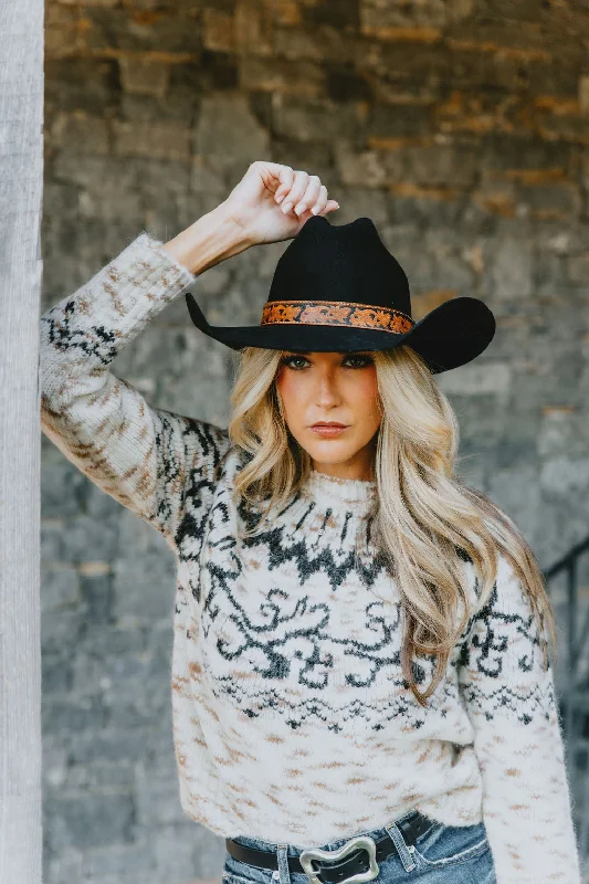 Tanya Taylor Duke Fair Isle Knit Sweater in Crean /Taupe/ Black Multi Sweater Knitwear Pullover Tanya Taylor Duke Fair Isle Knit Sweater in Crean /Taupe/ Black Multi Sweater Knitwear Pullover