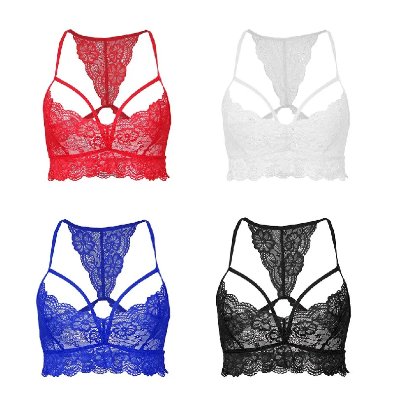 Floral Lace Bustier Crop Tops Unpadded Bra Bralette Cami Lingerie Blue Anti-Shrink Durable Soft Floral Lace Bustier Crop Tops Unpadded Bra Bralette Cami Lingerie Blue Anti-Shrink Durable Soft