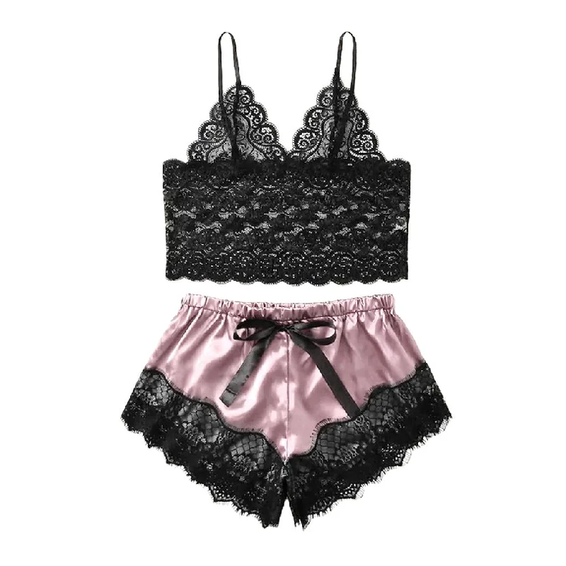 Maxbell Women Sexy Lace Vest Crop Tops Panty Lingerie Sleepwear Pink M Modern Contemporary Chic Maxbell Women Sexy Lace Vest Crop Tops Panty Lingerie Sleepwear Pink M Modern Contemporary Chic