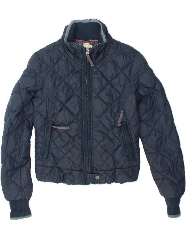 TOMMY HILFIGER Womens Heritage Padded Jacket UK 12 Medium Navy Blue Insulated Jacket Fitted Jacket Loose Jacket