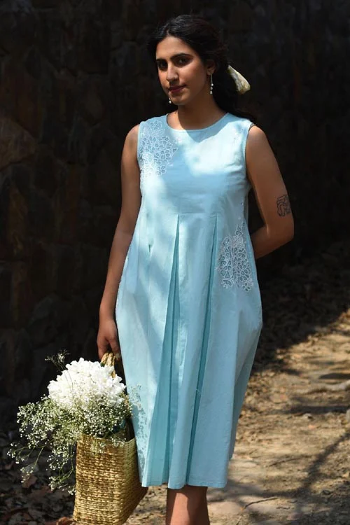 Rangsutra Nargis Blue Kashmiri Crewel Hand Embroidered Long Cotton Dress Tunics Bridal satin Rangsutra Nargis Blue Kashmiri Crewel Hand Embroidered Long Cotton Dress Tunics Bridal satin