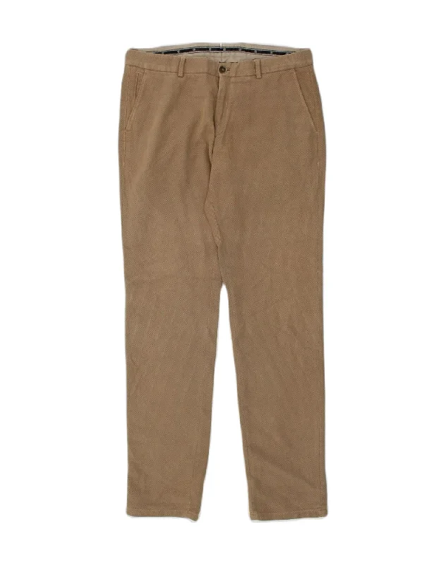 MASSIMO DUTTI Womens Slim Fit Chino Trousers W34 L34 Brown Check Polyester Trousers Harem Relaxed Fit MASSIMO DUTTI Womens Slim Fit Chino Trousers W34 L34 Brown Check Polyester Trousers Harem Relaxed Fit