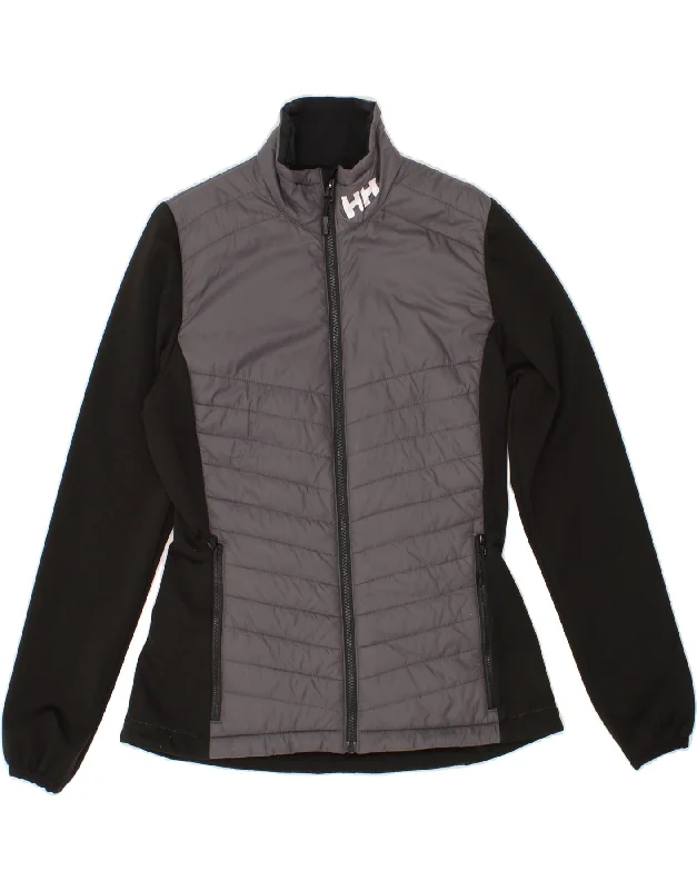HELLY HANSEN Womens Graphic Padded Jacket UK 14 Medium Grey Colourblock Tailored Jacket Straight Jacket A-Line Jacket HELLY HANSEN Womens Graphic Padded Jacket UK 14 Medium Grey Colourblock Tailored Jacket Straight Jacket A-Line Jacket