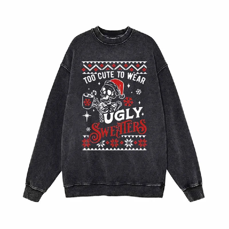 Too Cute To Wear Ugly Sweaters Vintage Washed Sweatshirt Wool Fabric Cashmere Fabric Tweed Fabric Too Cute To Wear Ugly Sweaters Vintage Washed Sweatshirt Wool Fabric Cashmere Fabric Tweed Fabric