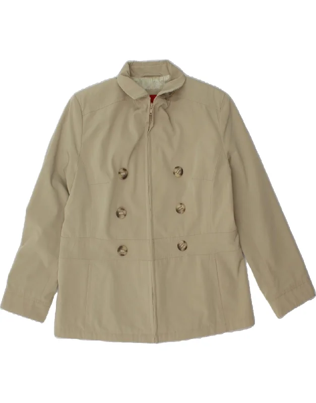 ESPRIT Womens Utility Jacket UK 16 Large Beige Polyester Print Jacket Jacquard Jacket Embroidered Jacket