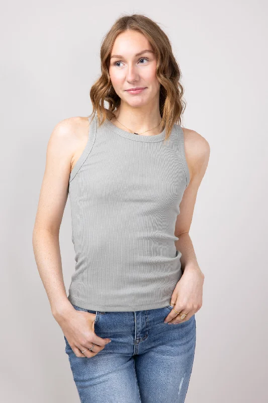 Thread & Supply Edlin Tank Top for Women in Forest Fog | T2338BRTS-FORESTFOG solid color tank Thread & Supply Edlin Tank Top for Women in Forest Fog | T2338BRTS-FORESTFOG solid color tank