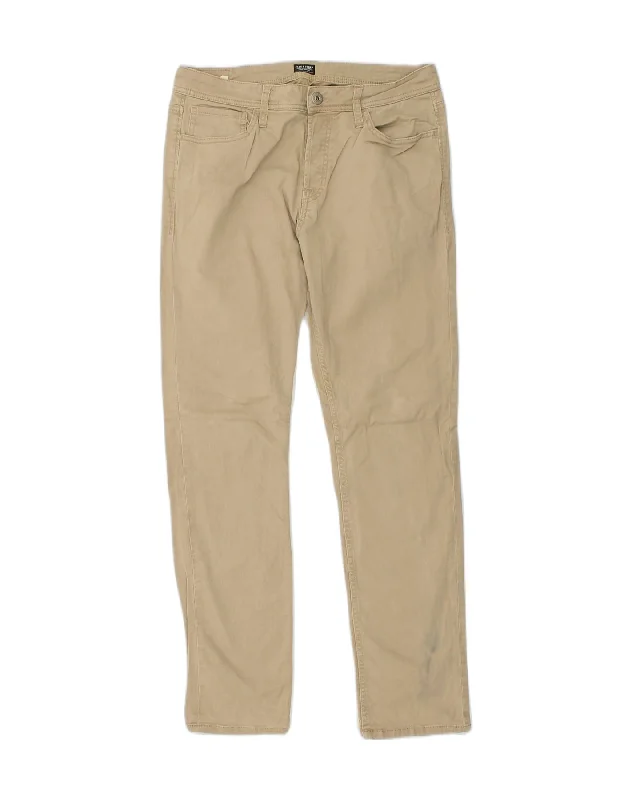 JACK & JONES Womens Slim Casual Trousers W32 L32 Beige Cotton Trousers Elastic Waist Soft JACK & JONES Womens Slim Casual Trousers W32 L32 Beige Cotton Trousers Elastic Waist Soft