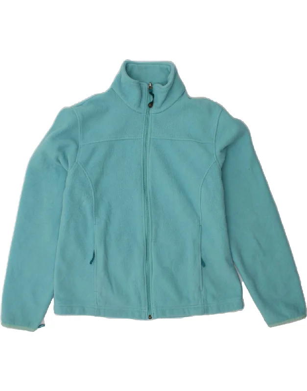 L.L.BEAN Womens Fleece Jacket UK 10 Small Blue Polyester Front Pockets Side Pockets Patch Pockets
