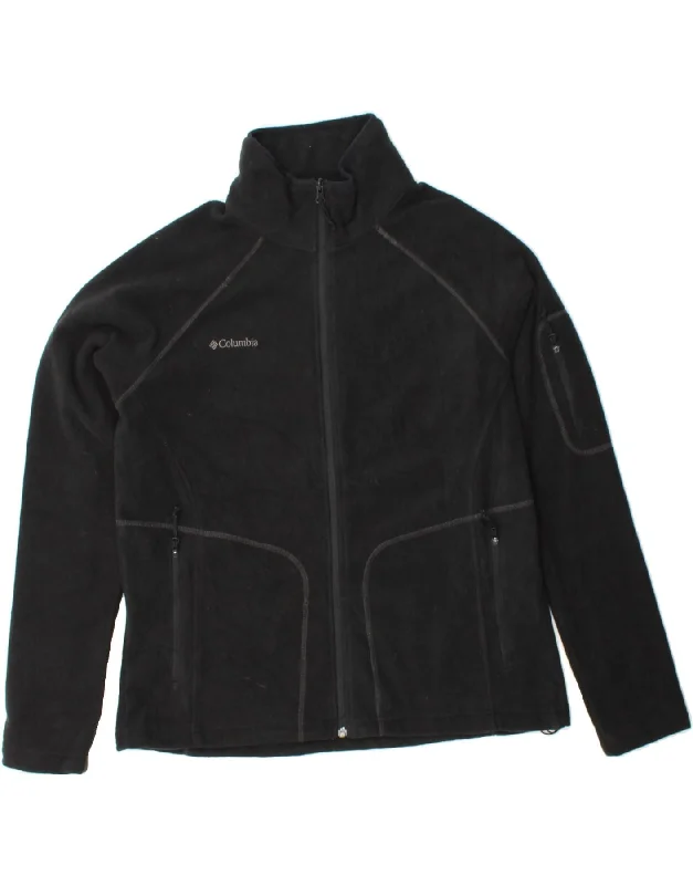 COLUMBIA Womens Fleece Jacket UK 18 XL Black Polyester Tailored Jacket Straight Jacket A-Line Jacket