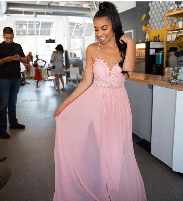 princess A-line pink long prom dress evening gown    cg20859